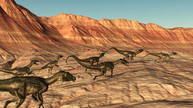 dinosaurs in the desert