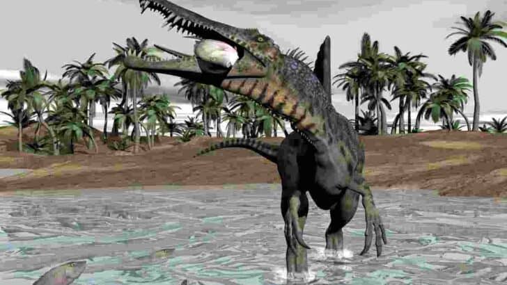 spinosaurus eating a fish, 9 Closest Living Things To Dinosaurs [Not Only Birds] Plus Comparisons of Living Animals Relatives