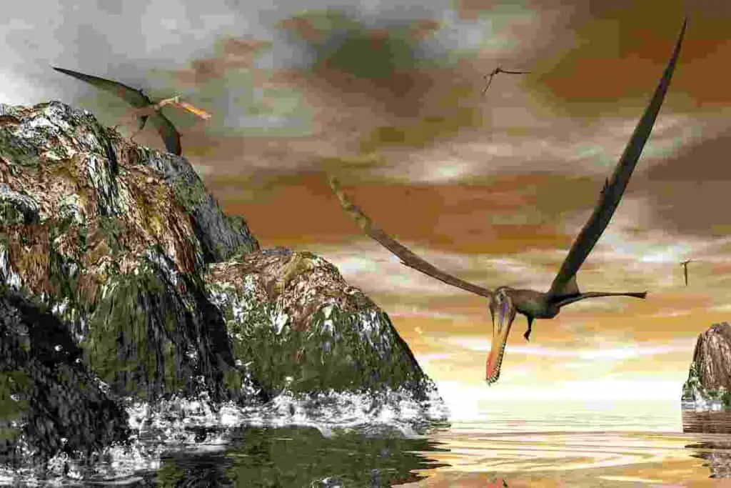 pterodactyls-hunted-over-the-water-for-fish-AdventureDinosaurs